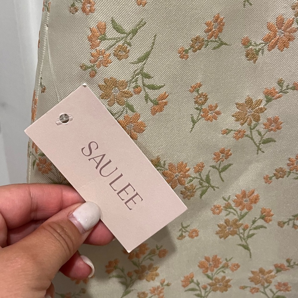 NWT Sau Lee Joey Dress in "Sand Multi" Size 4 - ivory floral mini corset dress - Picture 7 of 12